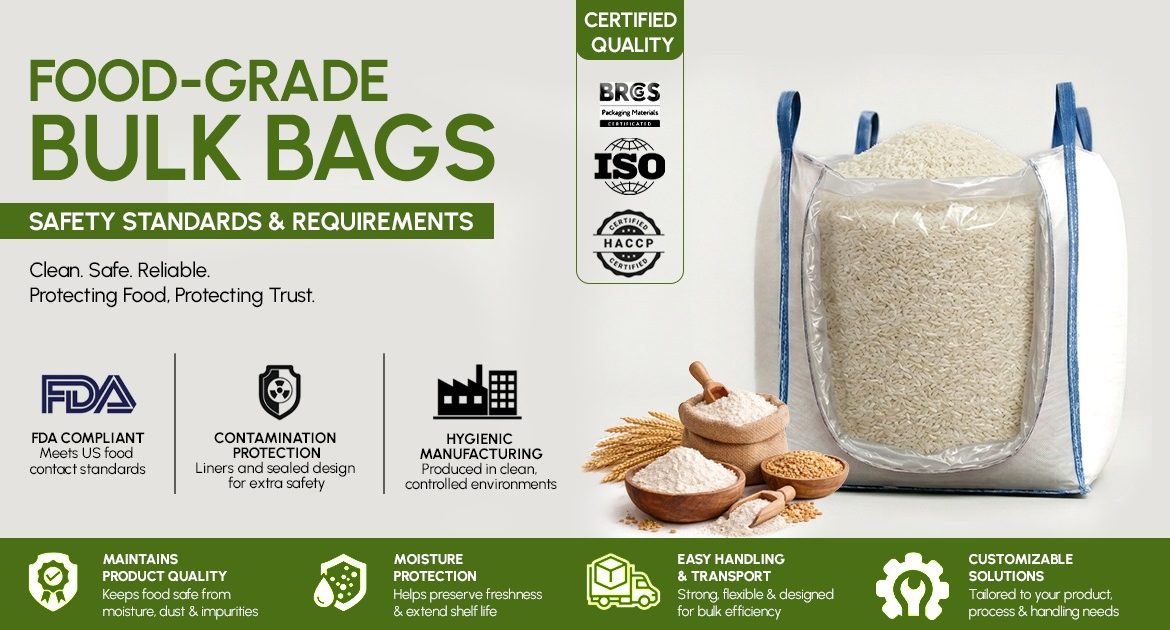 Food-grade FIBC bags for safe storage and transport of food ingredients