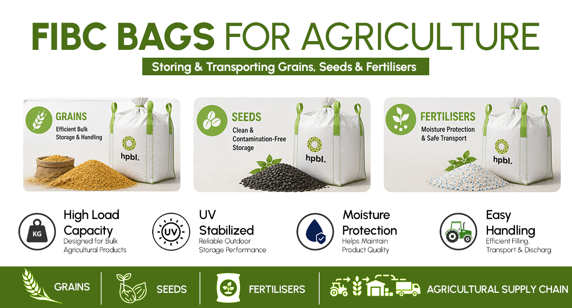 FIBC bags for storing and transporting grains, seeds and fertilisers