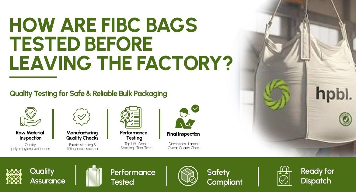 FIBC bags undergoing quality testing and inspection before leaving the factory
