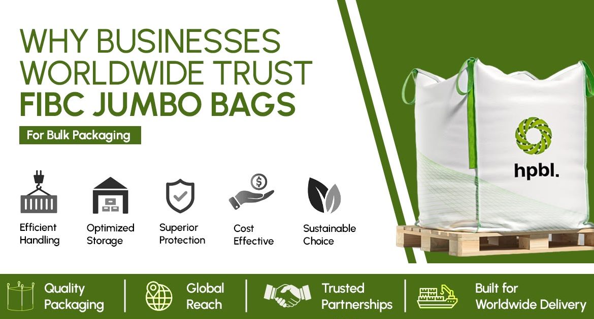 FIBC jumbo bag for bulk packaging showcasing efficient handling, optimized storage, superior protection, cost-effective logistics, and sustainable material transport.